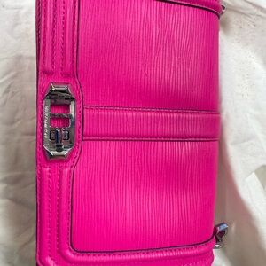 Like NEW Rebecca Minkoff Bright Pink Clutch with Silver Hardware